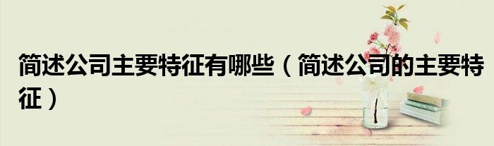 简述公司主要特征有哪些（简述公司的主要特征）
