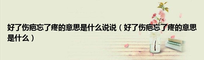 好了伤疤忘了疼的意思是什么说说（好了伤疤忘了疼的意思是什么）