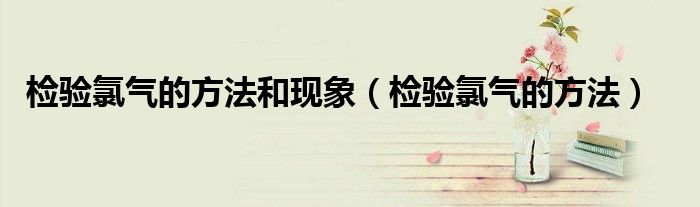 检验氯气的方法和现象（检验氯气的方法）