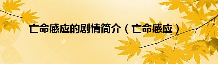亡命感应的剧情简介（亡命感应）