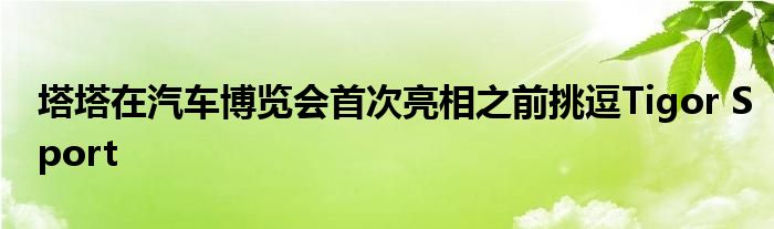 塔塔在汽车博览会首次亮相之前挑逗Tigor Sport