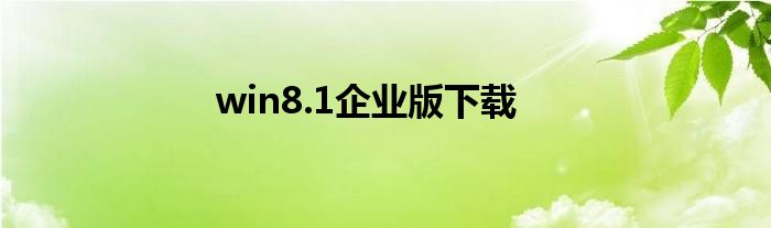 win8.1企业版下载