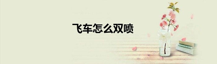 飞车怎么双喷