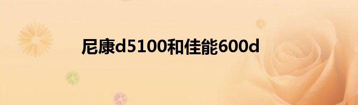 尼康d5100和佳能600d