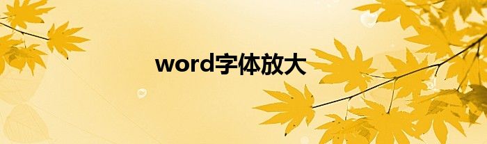 word字体放大